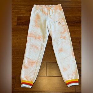 WARM Warm & Happy Coral and Cream Tie Dye Sweatpants